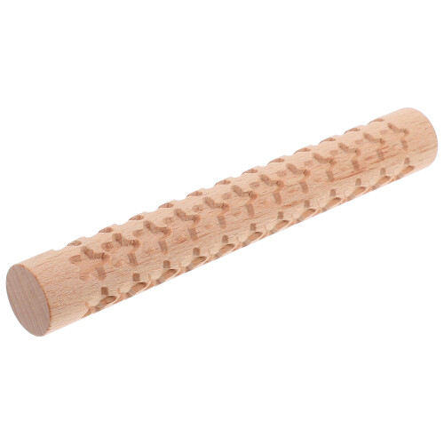 4Pcs Durable Wood Embossed Rolling Pins for DIY Baking and Crafts