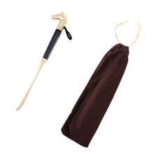 4Pcs Creative Long Handle Shoe Horns Wooden Metal Shoe Lifter for Home
