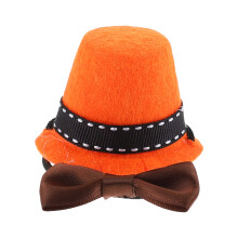 2Sets Black Bearded-Dragon Costume Mini Hat Bow-Tie Kit for Reptiles