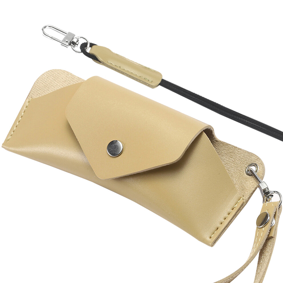 Villcase 2Sets Khaki Pu Eyeglass Pouch Portable Hanging Glasses Case Storage