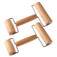 6Pcs Double-Sided Khaki Wooden Dough Roller Pin for Pizza & Pastry