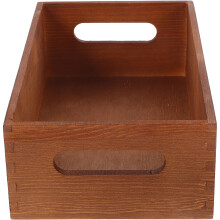 2Pcs Small Wooden Crate Basket Light Brown Multi-Use Storage