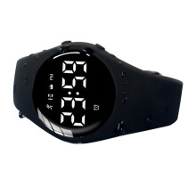 2Pcs Students Sports Wristwatch Black Plastic Waterproof Digital Watch