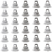 400Pcs Plastic Christmas Ornament Caps Silver DIY Party Decor