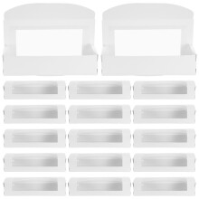 20Pcs Rectangular Paper Cake Boxes with Window Lid for Pastry Storage