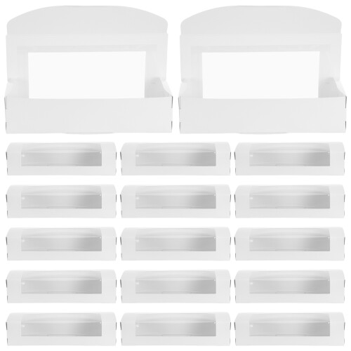 20Pcs Rectangular Paper Cake Boxes with Window Lid for Pastry Storage