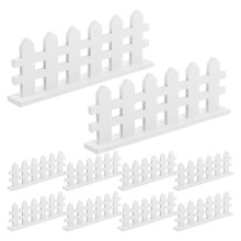 36Pcs White Wooden Miniature Fence for Fairy Garden Dollhouse Crafts