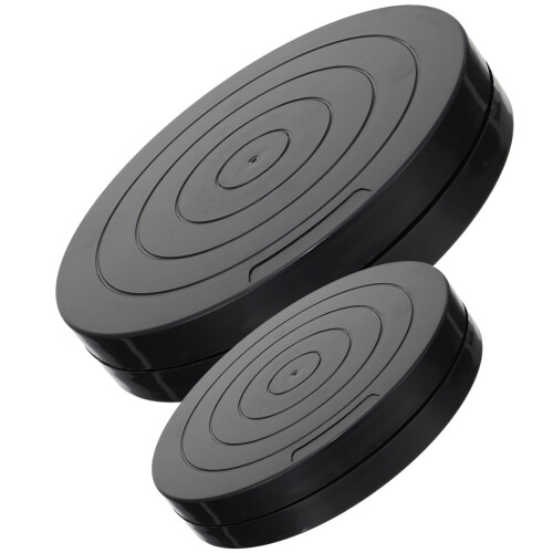 4Pcs Compact Black Clay Turntable Base for Cake and Pottery Workbench 1