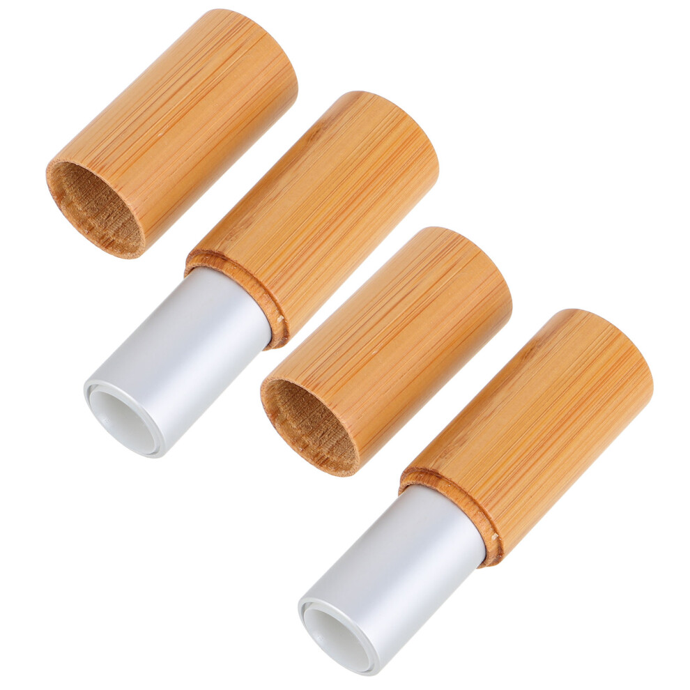 Vaguelly 10Pcs Compact Bamboo Lip Gloss Tubes Empty Diy Portable Lipstick Tubes