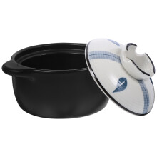 2Pcs Ceramic Clay Pot with Lid Small Cooking Pots for Home Kitchen