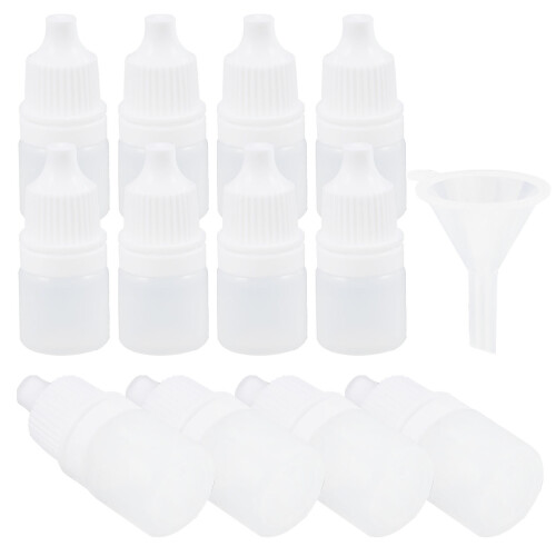24Pcs Compact White Squeezable Eye Drop Bottles Leak-Proof Storage