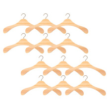 24Pcs Light Yellow Mini Wood Hangers for Doll Dresses Durable Display