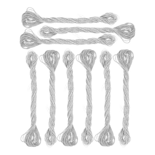 36Pcs Silver Craft Thread for Embroidery, Cross Stitch, and Sewing Use