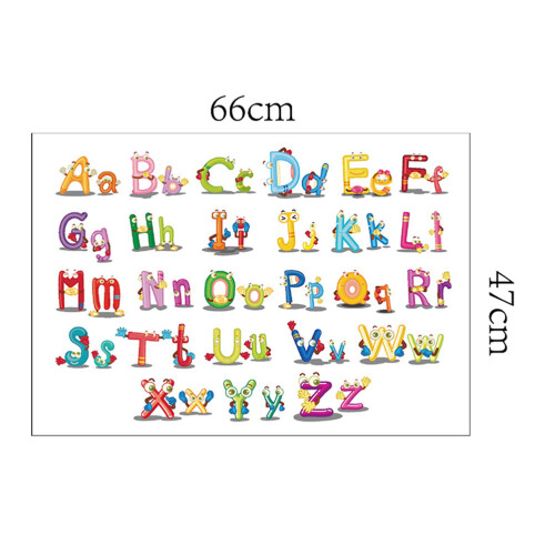 2Pcs Self-Adhesive Alphabet Wall Decals in Assorted Colors for Nursery