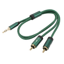 Cable en Y de 3,5 mm 0,5 m Adaptador HiFi de metal