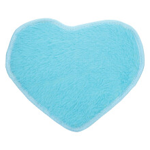 2Pcs Blue Heart Fluffy Floor Carpet Soft Polyester Home Rugs