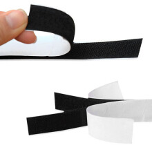 2Pcs Durable Black Nylon Hook & Loop Adhesive Tape for General Use