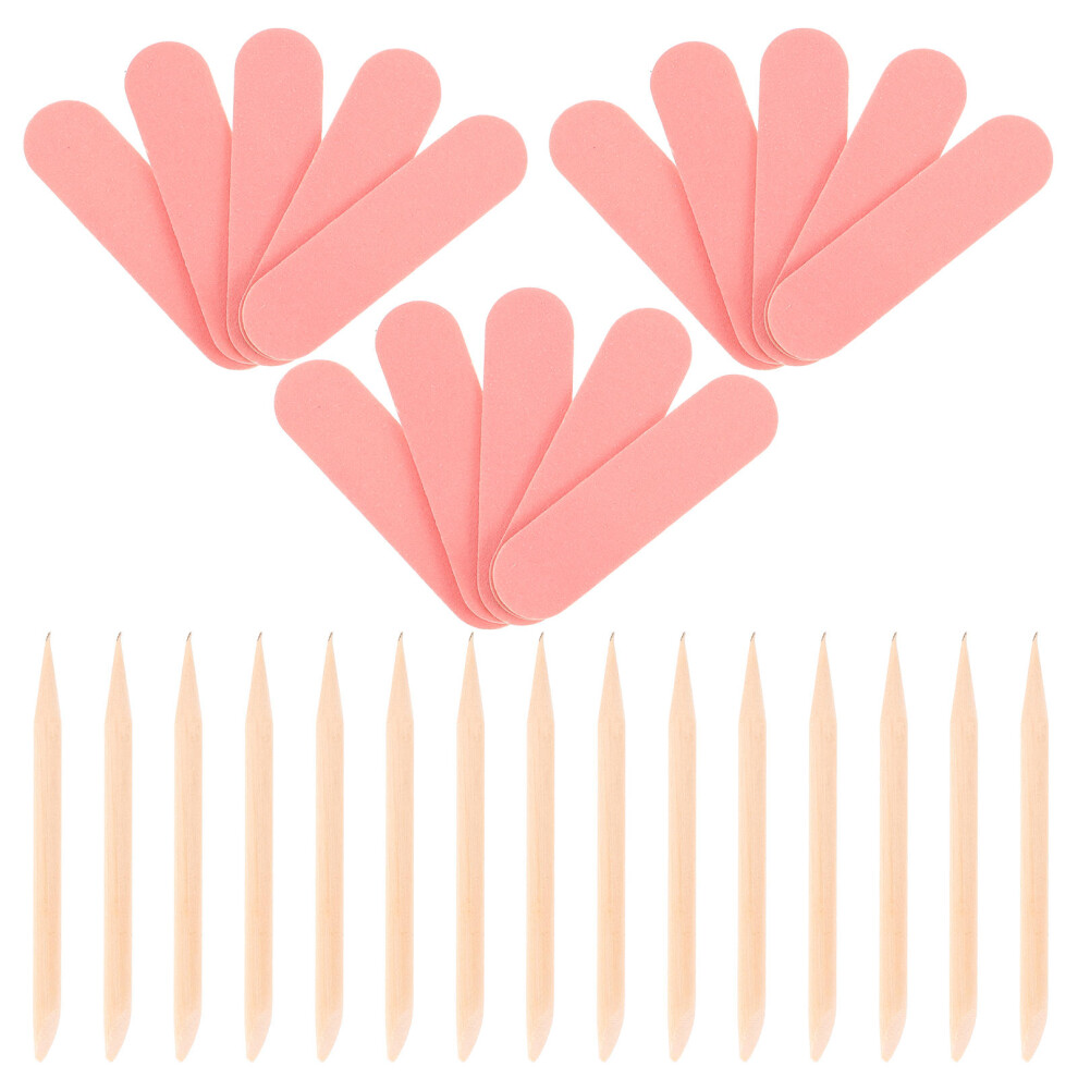Solustre 100Pcs Pink Wooden Nail Files Professional Fine Buffers For Salon Use