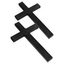 10Pcs Sustainable Wooden Black Cross Wall Hanging for Christian Decor