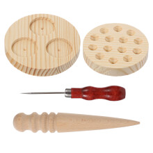 2Sets Wood Moxa Cone Maker Mold Brown DIY Moxibustion Roll Tool