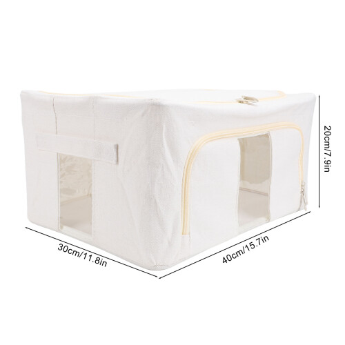 Large Fabric Storage Bin 24L Cotton Linen Foldable 403020cm 1