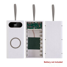 DIY 18650 Battery Box Fast Charging 22.5W with 15W Wireless Charging and LCD Display Detachable Mobile Power Box Kit B