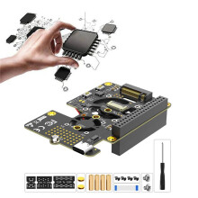 For Raspberry Pi 5 PCIe to M.2 NVMe SSD HAT 3in1 with Dual Fan Gen2 Gen3 for 2230 2242 2260 2280 M.2 M-Key NVMe SSD