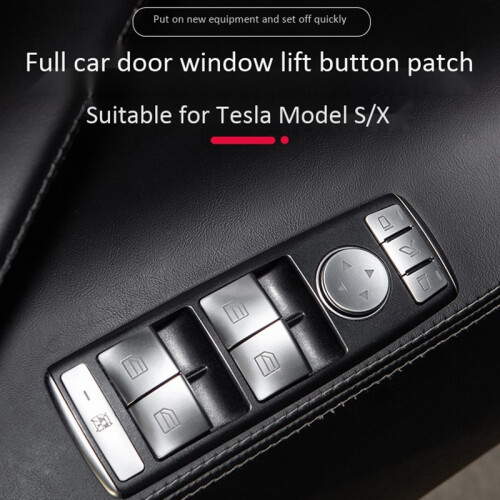 for  Model X Model S 2016-2020 Car Window Lift  Button Frame Sequins Sticker Cover Trim Accessories 1