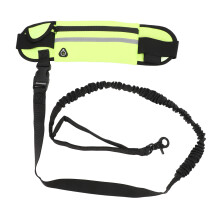 Borsa a cintura riflettente in nylon verde per guinzaglio da corsa per cani