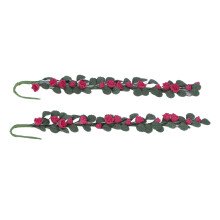 Accessorio per casa delle bambole in miniatura 2 pezzi altalena e vite di rose per decorazioni fai-da-te rosso vino