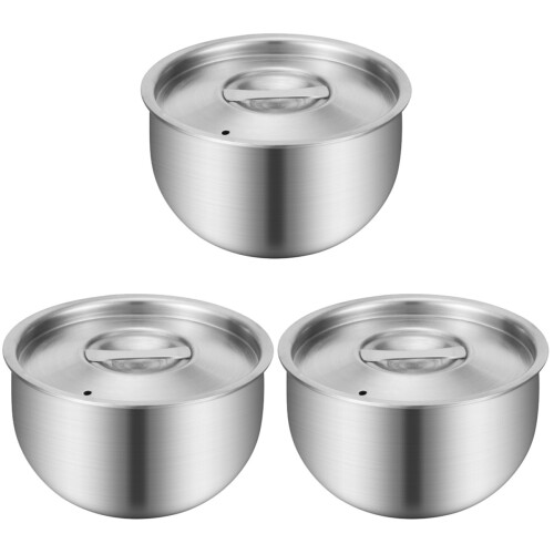 3Stk Küchenschüssel Aus Mit Deckel, Suppen- Und Eierschale 1