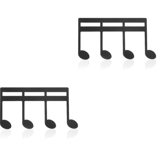 2Pièces Clip Note De En Métal Noir Pour Supports De Partition 2