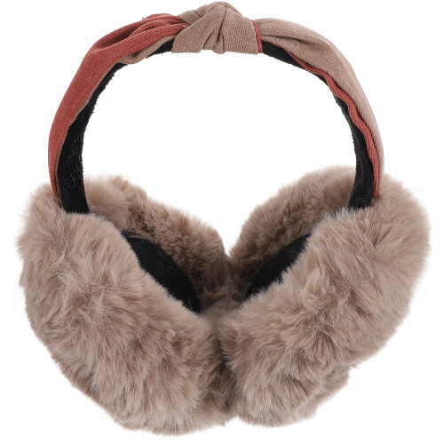 2Pièces Cache-Oreilles En Fourrure Khaki Protège Froid 2