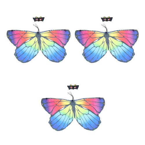3Ensembles Ailes Multicolores Cape Cosplay Pour Enfants 1