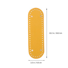 2Pcs Yellow PU Bag Base Shaper Pad for DIY Knitting Crochet Bags Oval