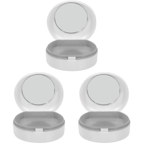 3Pcs Compact White Brace Retainer Box Durable Mouth Guard Container 1