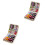 2Sets Portable Sewing Storage Box Assorted Color Cotton Metal Plastic 3