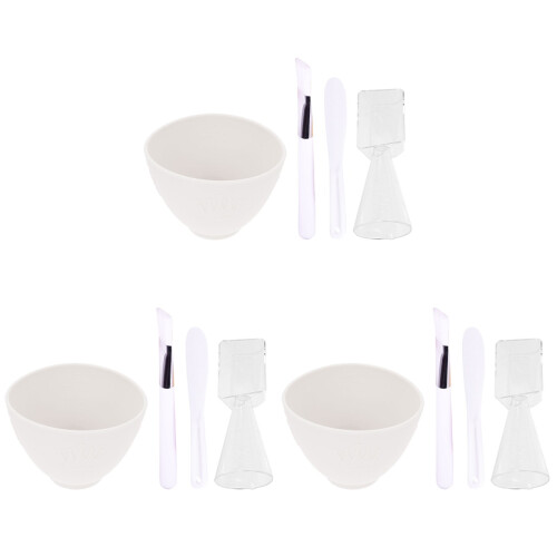 3Ensembles Bols Mélange Silicone Accessoires DIY Masques 1