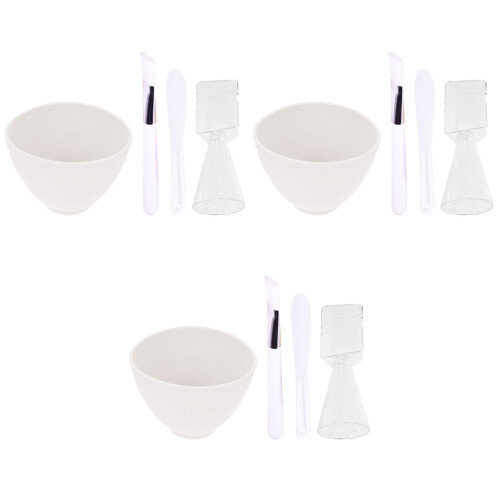 3Ensembles Bols Mélange Silicone Accessoires DIY Masques 2