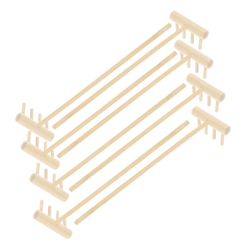 16Pièces Râteaux Mini Zen Bambou Beige Pour 2