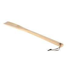 2Pcs Beige Wooden Shoe Horn Long Handle Tool Comfortable Use