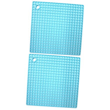 4Stk Silikon Tischsets Mit Gitter, Hitzebeständig, Hellblau, Mehrzweck