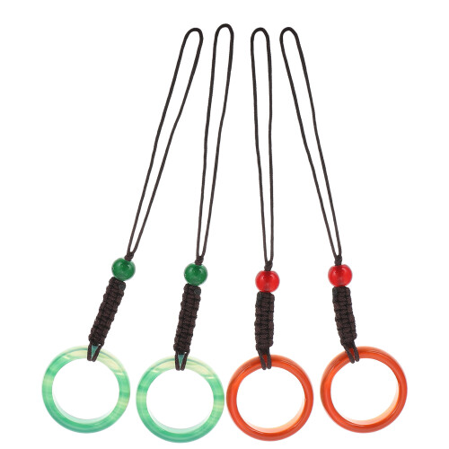 8Pcs Mobile Phone Chain Red Nylon Rope Agate Pendant Charm