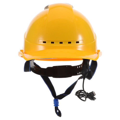 2Pcs Cooling Construction Safety Yellow Hard Hat with USB Fan 2