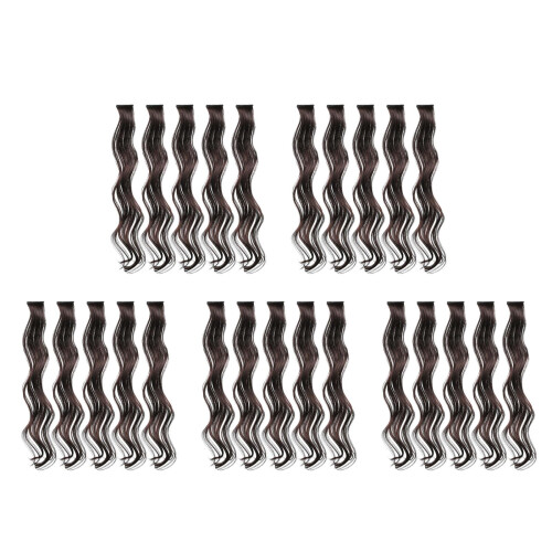 25Stk Langes Braunes Welliges Clip in Haar Extensions 1