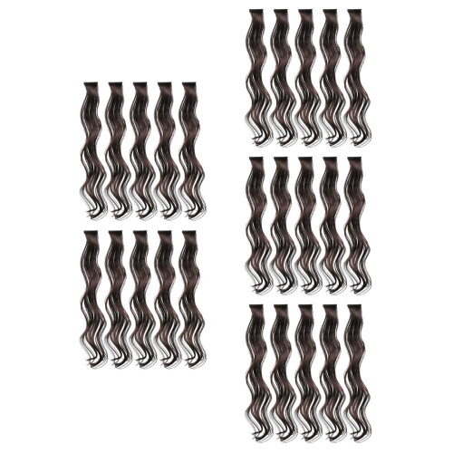 25Stk Langes Braunes Welliges Clip in Haar Extensions 2