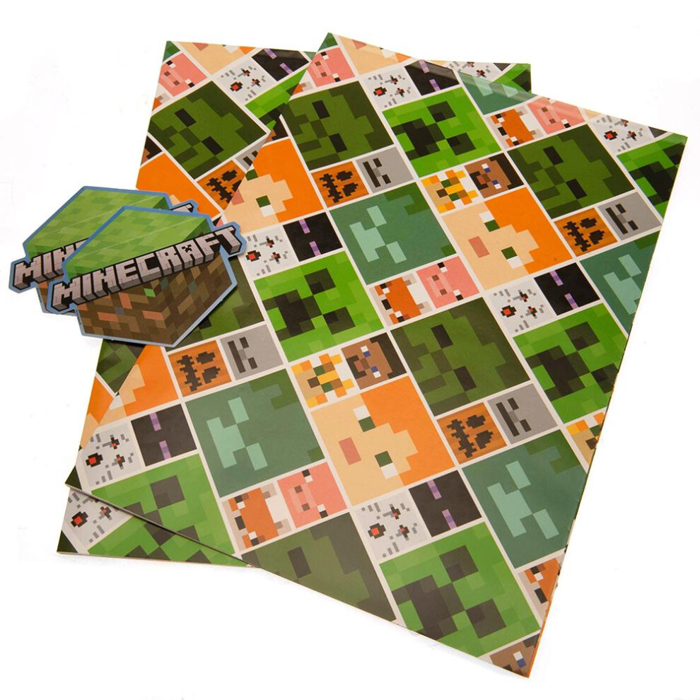 Minecraft Gift Wrap Sheets (Pack Of 2)