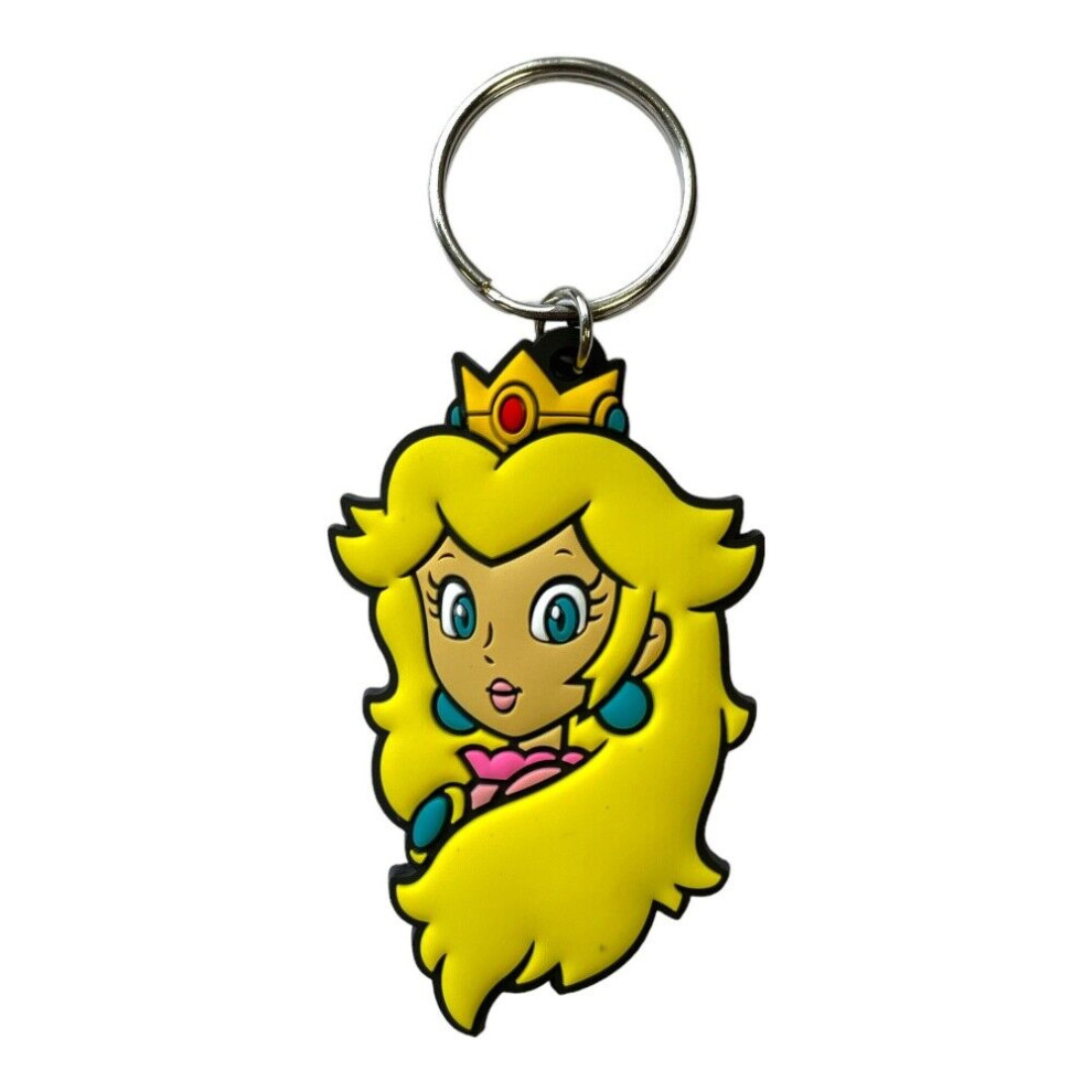 Super Mario Pvc Princess Peach Keyring Yellow