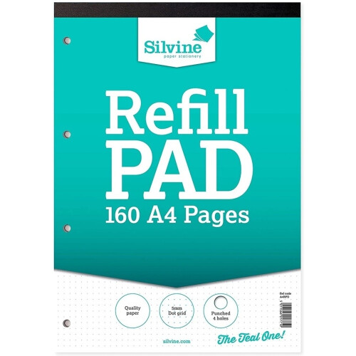 Silvine Dot Grid Layout A4 Refill Pad (Pack Of 6)