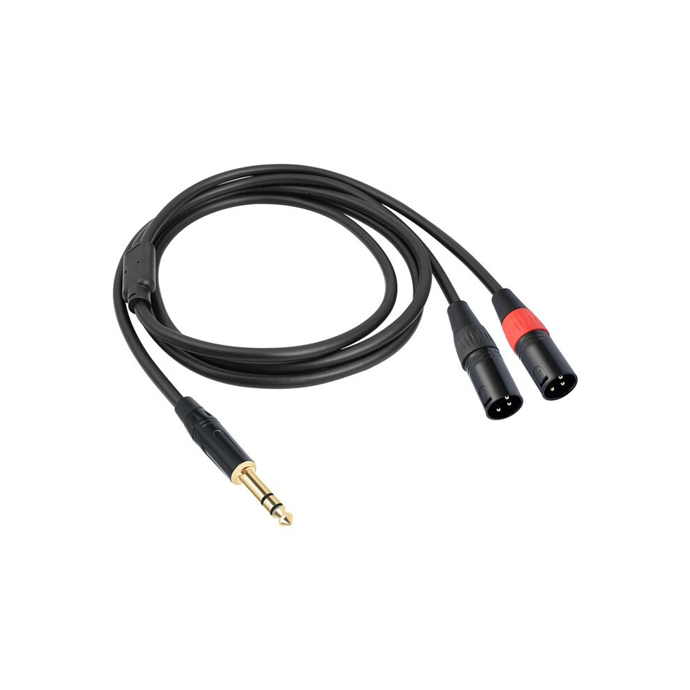 Jack 6.35Mm 1/4 Trs Stereo To Double Xlr Male Audio Cable Extension Cable Y Splitter Audio Cable 200Cm 4711345907423
